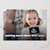 Zilverfolie Zwangerschaps Aankondiging Kerstmis Ka (Voorkant)