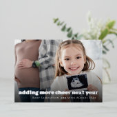 Zilverfolie Zwangerschaps Aankondiging Kerstmis Ka (Staand Voorkant)