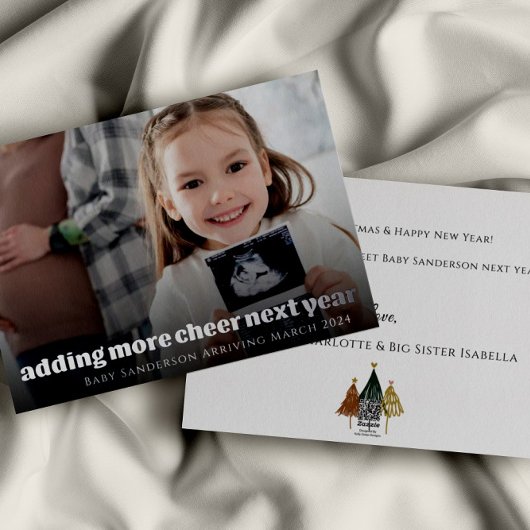 Zilverfolie Zwangerschaps Aankondiging Kerstmis Ka