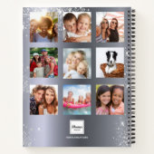 Zilverfotocollage monogram glitter notitieboek (Achterkant)