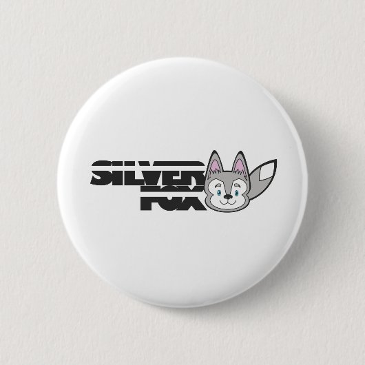 Zilverfox logo ronde button 5,7 cm (Voorkant)