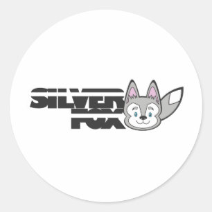 Zilverfox logo ronde sticker