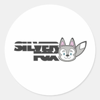 Zilverfox logo ronde sticker