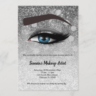 Zilverglaasde ogen zweven   make-up kunstenaar kaart