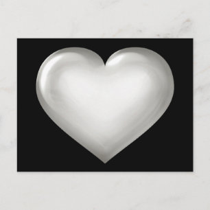 Zilverglazen hart briefkaart