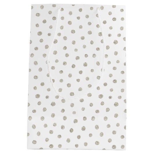 Zilverglitterstippen Medium Cadeauzakje (Achterkant)