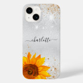 Zilverglitterzonnebloem Case-Mate iPhone Case (Achterkant)