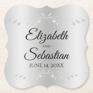 Zilvergradiënt Elegant  Vlaams huwelijk Kartonnen Onderzetters