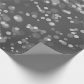 Zilvergrijs Grijs Zwart Wit Bokeh Vonk Cadeaupapier (Hoek)