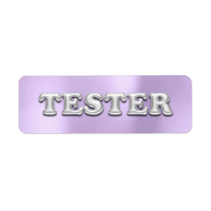 Zilvergrijs Paarse 3D Tester Sample Containers Etiket
