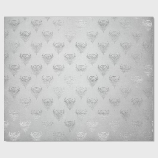 Zilvergrijs pacock Metallic Shiny Monochromatic Cadeaupapier (Vlak)