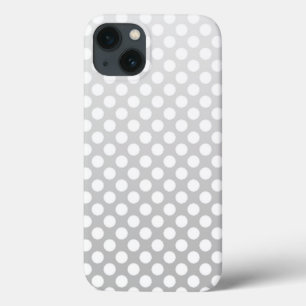 Zilvergrijze en witte Polka Dot Pattern iPhone 13 Hoesje