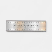 Zilvergrijze geborsteld aluminium textuur deurbordje (Voorkant)