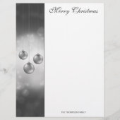 Zilvergrijze kerstcadeautjes met aangepaste tekst briefhoofd (Voorkant)