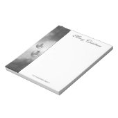 Zilvergrijze kerstcadeautjes met aangepaste tekst notitieblok (Gedraaid)