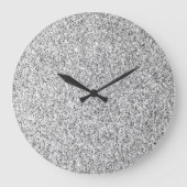 Zilvergrijze lichtglitter grote klok (Voorkant)