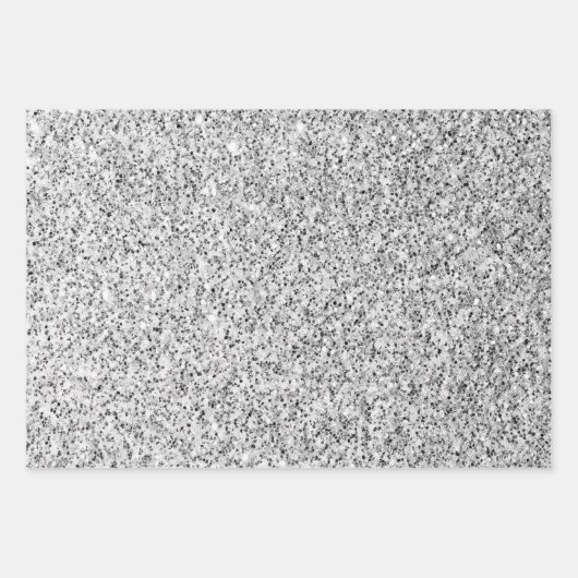 Zilvergrijze lichtglitter inpakpapier vel (Voorkant)