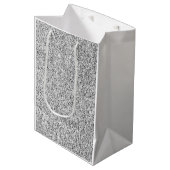 Zilvergrijze lichtglitter medium cadeauzakje (Voorkant Gekanteld)
