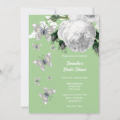 Zilvergroene witte elegante rozen vrijgezellenfees kaart (Achterkant)