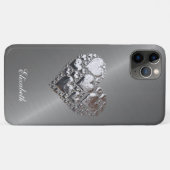 Zilverharding op borstelstalen imitatie Case-Mate iPhone case (Achterkant (horizontaal))