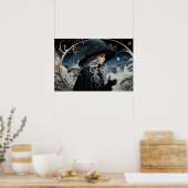 Zilverharige nouveau heks poster (Keuken)