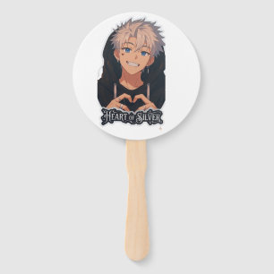 Zilverhart Anime Jongen Aesthetic Hart Handen Handwaaier