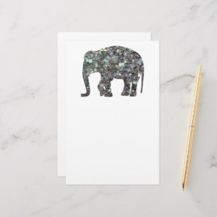 Zilverige zilvermozaïekglitter Elephant Briefpapier