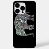 Zilverige zilvermozaïekglitter Elephant Case-Mate iPhone Case (Achterkant)