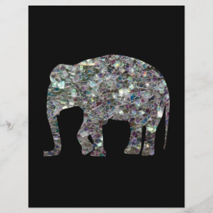 Zilverige zilvermozaïekglitter Elephant Flyer