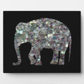 Zilverige zilvermozaïekglitter Elephant Fotoplaat (Voorkant)