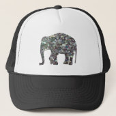 Zilverige zilvermozaïekglitter Elephant Trucker Pet (Voorkant)