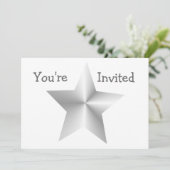 Zilverkleurde ster Elke keer Kaart (Staand voorkant)