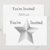 Zilverkleurde ster Elke keer Kaart (Voorkant / Achterkant)