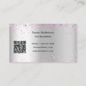 Zilverkleurige QR-code Visitekaartje (Achterkant)