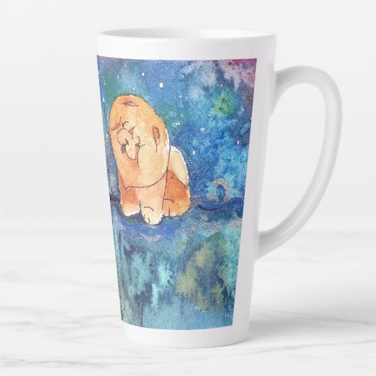 ZILVERMAAN Chow hond waterverf Latte Mok (Rechts)