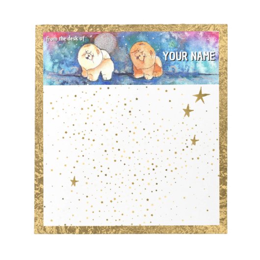 ZILVERMAAN Chow hond waterverf Notitieblok (Voorkant)