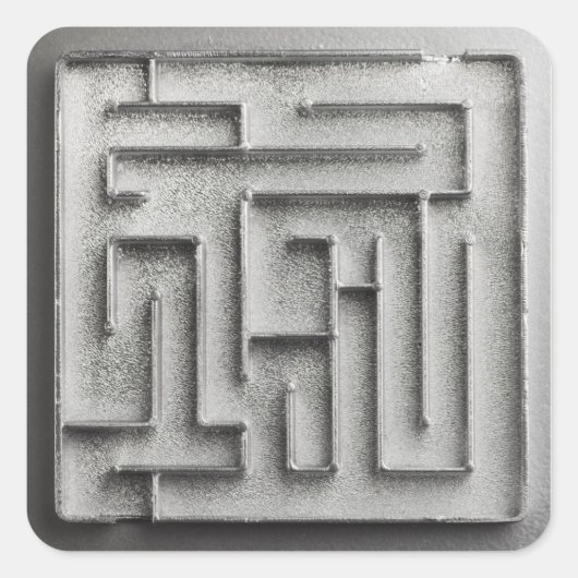 Zilvermaze Vierkante Sticker (Voorkant)