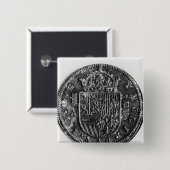 Zilvermunt Vierkante Button 5,1 Cm (Voorkant /achterkant)