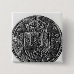 Zilvermunt Vierkante Button 5,1 Cm