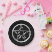 Zilverpentagram Papieren Bordje (Feest)