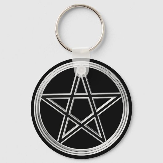 Zilverpentagram Sleutelhanger (Voorkant)