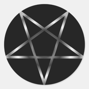 Zilverpentakel Ronde Sticker