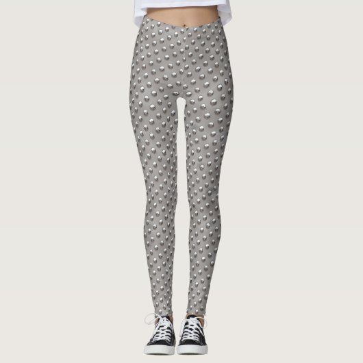 Zilverronde juwelen leggings (Voorkant)