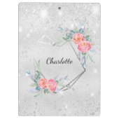 Zilverroze floralen klembord (Achterkant)