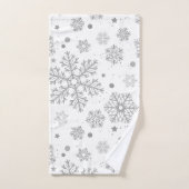 Zilversneeuwvlokken op wit bad handdoek (Handdoek)