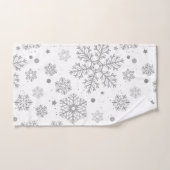 Zilversneeuwvlokken op wit bad handdoek (Handdoek)