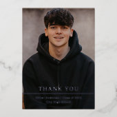 zilversplitsing | Foto Afstuderen Dank u Folie Uitnodiging (Voorkant)