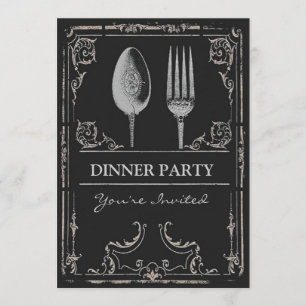   Zilverspop Fork Dinner Party Kaart