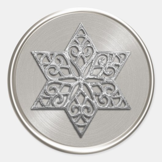 Zilverster van David Envelope Seal Ronde Sticker (Voorkant)
