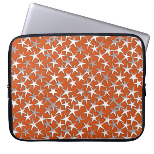 Zilversterren op koper laptop sleeve